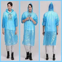 dikpul group Pocket Size Disposable Raincoat for Men & Women for Travel Use Emergency Use Easy to Carry & Wear Thin Plastic Rain Card (Multicolor, Free Size)(Pack of 2) image 1