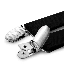 kingson Adjustable Y-Back Suspenders with 3 Steel Clips – Heavy Duty Elastic Braces with Leather Crosspatch for Formal, Wedding, and Casual Wear – One Size Fits Most image 1