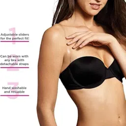 trendytrolley 15 MM Silicone Transparent Bra Straps For Women | Invisible Clear Bra Straps Strong Grip For Girls & Womens (4 Pairs) image 4