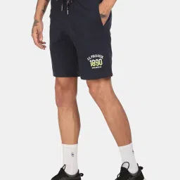 u.s. polo assn. Men Navy I670 Comfort Fit Solid Cotton Polyester Shorts Pack of 1 XL image 2