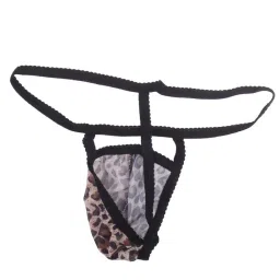 heavenglow Men's G-String Thong Underwear | Mesh Pouch Design with Posing Strap | Comfortable Elastic Band for Freedom of Movement | Ideal for Special Occasions | Black & Leopard Print image 4