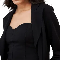 poshbery Black Three Piece Blazer Co-Ord Set image 5