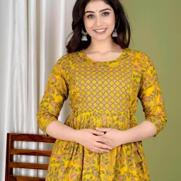 tulsiram cottons Women's Pure Cotton Floral Printed Maternity Gown/Maternity Wear/Feeding Gown A-line Maternity Feeding Dress Maternity Kurti Gown for Women image 3