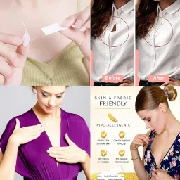 trk impex 10PCS Heart Shaped Nipple Cover and 36 PCS Double Sided for Clothes, Tape for Women Waterproof Fashion Clothing Tape for Women image 4