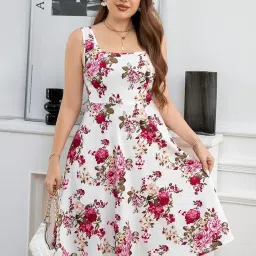 kateclo Women's & Girls Midi Solid Cami Casual Dress image 3