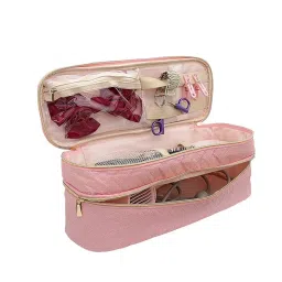 SAZ DEKOR® Hair Dryer Travel Carrying Case Portable Multifunctional Hair Tool Organizer Red|Makeup Box for Storage|Make Up, Cosmetic, Skincare Organiser for Women| image 2