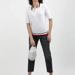 tommy hilfiger Solid Relaxed-Fit Cotton Polo T-Shirt image 3