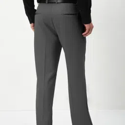 showoffff Men's Charcoal Straight Fit Formal Trouser-JE-R-108-BOXPLEET_Charcoal image 3