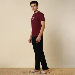 sleepz by raymond Men Half Sleeve Regular Fit Print Pattern Pure Cotton Round Neck Garment Kit image 1