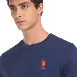 u.s. polo assn. Men Pure Cotton Long Sleeve Solid I693 Regular Fit T-Shirt - Pack of 1 image 3
