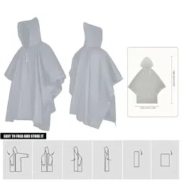 Allextreme EVA Poncho Raincoat Transparent Hooded Water Resistant Rain Jacket with Sleeves for Women Men Camping Rainy Season Travel image 1
