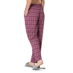 van heusen Women Lounge Pyjamas - 100% Modal - Allover Print, Functional Pocket, Ultra Soft, Drawstring Waist_55306_Geoberry_S image 2