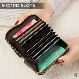 kraptick Card Holder for Women - Elegant and Versatile Card Organizer, Credit Cardholder, Card Case, Card Pouch -DMFP96- (Pink) image 5