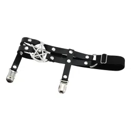 myaddiction 2xWomen Leg Garter Belt Adjustable Thigh Suspender PU Leather Leg Ring Black image 5