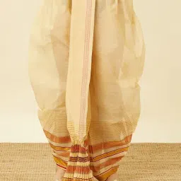 manyavar Mens Fawn Art Silk DHOTI image 1