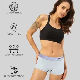 freecultr Women's Underwear Antibacterial Micromodal Airsoft Silverfox Waistband | Boy Short - Non-Itch, No Chafing, Sweat-Proof Comfort Size 2XL Pack of 1-Frost Grey image 4