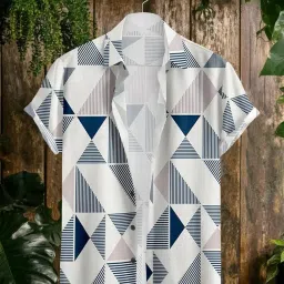 lamboo Men Goa Premium Stylish Fashion Branded Graphic Print Cotton Stretchable Fabric Slim Fit Cut Away Collar Casual Shirt image 1