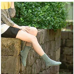 alexvyan 3 Pair Solid Plain Soft & Woolen Cozy Knitted Winter Thick Warm Stretchy Elastic Socks (Without Thumb) for Women Girls image 3