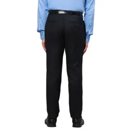 raymond Men's Slim Fit Solid Pattern Polyester Blend Flat Front Formal Trouser image 3