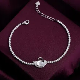 zalkari Silver Swan Tennis Bracelet image 1