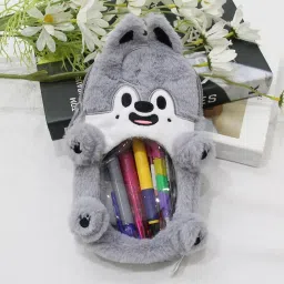 velura Plush Photocard Holder Portable Protector Hanging Decoration Protective Case Gray Wolf|1 Plush Photocard Holder|Wallets| Womens Accessories |Clothing Shoes & Accessories image 4