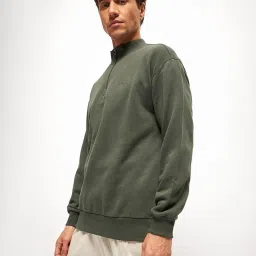 the bear house Men's Cotton Solid Relax Fit High Neck Sweatshirt image 2
