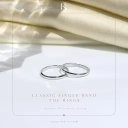 highspark Silver Toe Rings for Women | 92.5 Sterling Silver Hypoallergenic Adjustable Toe Rings | Minimal & Elegant - Lovely Gift image 2