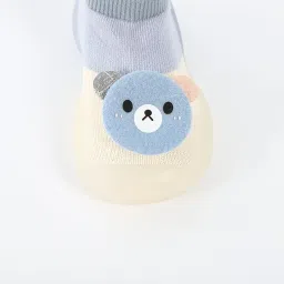 evisclue Children's Multicolor Cute Panda Face Cotton and Silicon Rubber base Shoes Cum Socks, Antislip Soft Sole Kid's Shoes, Breathable Socks Shoes For Baby (Multicolor) image 3