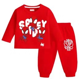 kuchipoo © Marvel Boys Regular Fit Cotton T-Shirts and Pyjamas Set image 2
