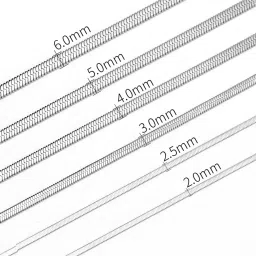 upbeat 2mm Unisex Stainless Steel Snake Chain (Pack of 1) Necklace for Men & Women | Rhodium Plated | 20 Inch Lightweight Regular Wear Jewelry image 3