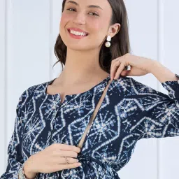 momtobe Women's Rayon Maternity Dresses | Pregnancy Feeding Nursing Dress with 14 inch Zip on Both Sides image 4