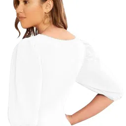 dream beauty fashion Women's Puff/Baloon Sleeves Square Neck Casual Top (Top-EVA-5) image 2