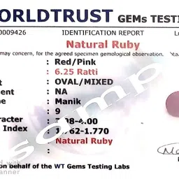 kirti sales GEMS 10.25 Ratti 9.45 Carat Certified Unheated Untreatet A+ Quality Natural Ruby Manik Gemstone Panchdhatu Adjaistaible Silver Plated Ring for Women and Men image 5