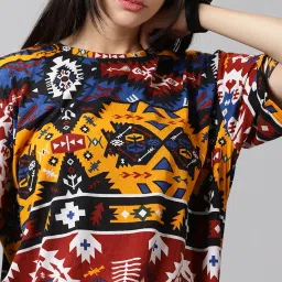 rodzen Oversized Cotton All Over Printed Loose Fit T-Shirt for Women/Girls image 2