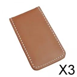 ujeavette 3xMagnetic Money Clip Dollar Cash Clamp Card Holder Wallet Brown_80x46x8mm image 2