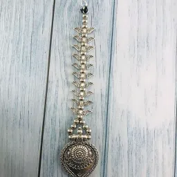 the opal factory Garba Navratri Jewellery Sets for Women German Silver Oxidised/Maang Tikka/Mathapatti Tikka/Borla for Women and Girls. image 1