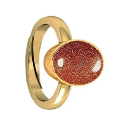 jemsprime 7.25 Ratti 6.25 Carat Sunstone Sunsitara Gold Plated Ring Panchdhatu Natural Sunstone Sunsitara Gemstone Ring Astrological Purpose for Men and Women image 1