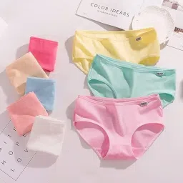 LOURYN KOULYN® Imported Women's Candy (Pop) Color Brief/ 100% Super Soft Cotton Hipster Ladies Plain Bright Panty/Innerwear Inner Elastic Underwear Combo Pack (Colour May Very) image 5