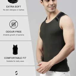 lux cozi Men's Cotton Regular Fit Vest image 3