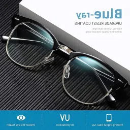 CREEK Blue Light Blocking Blue Cut Anti Glare Round Glasses Men and Women for Eye Protection from UV by Computer/Tablet/Laptop/Mobile image 2