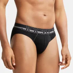 jockey US17 Men's Super Combed Cotton Rib Solid Brief with Ultrasoft Waistband (Pack of 2) image 2