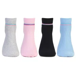 bonjour Women Fancy Ankle Length Cotton Sports Socks- Pack Of 4 image 1