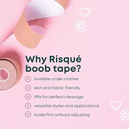 homkana Boob Tape Breast Lift Tape for Large Breasts,Elastic Bandage Breast,Body Tape for Push up,Works Great with Sticky Bra Backless Bra (Pack of 1) image 3