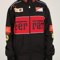 drip spoiler F1 Racing Jacket Graphic Printed Parachute Fabric Oversized Jackets for Women - Black image 1