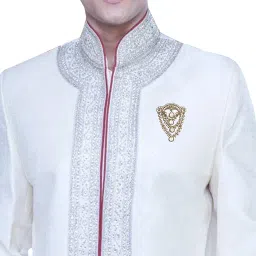 i jewels Stylish Wedding Designer Stone Studded Brooch/Lapel Pin for Groom/Men (SM50) image 3