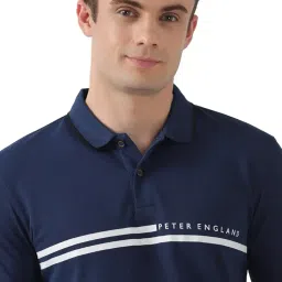 peter england Men's Everyday Solid Regular Fit Polo | Cotton Rich | Premium Pique Weave image 2