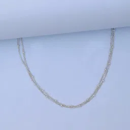 unniyarcha Pure Silver 92.5% Sterling Silver Two Line Chain (Single) Silver plated Anklet Finish for timeless elegance, 100% Handcrafted by skilled Indian artisans,BIS Hallmarked for guaranteed silver purity. image 4