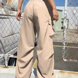 greciilooks Trouser for Women | Loose Fit High-Waist Korean Pants | Formal Track Pant for Woman | Cargo Style Baggy Trendy image 1