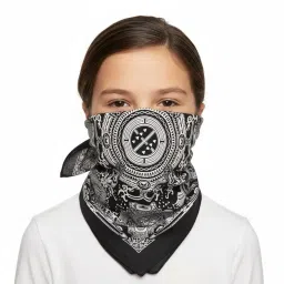 halflings Unisex Soft Breathable Cotton Paisley Printed Cowboy Bandanas,Headband,Scarf (BLACK_50CM X 50CM_Pack of 1) image 2