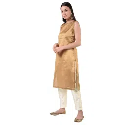 floreos Women's Straight Pant Silk with Cotton Lining Trouser image 4